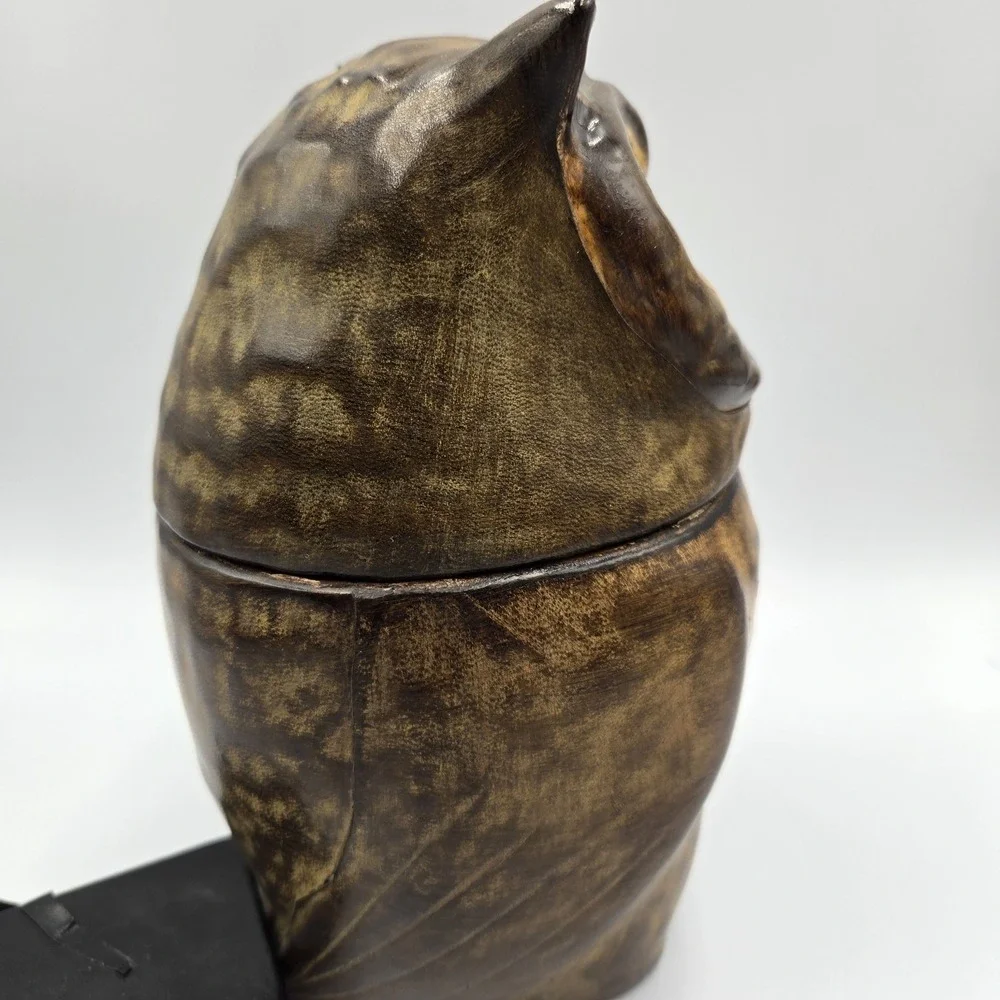 MCM Italian‎ Owl Ceramic Cookie Jar Container Brown Yellow Eyes VTG 60s 9